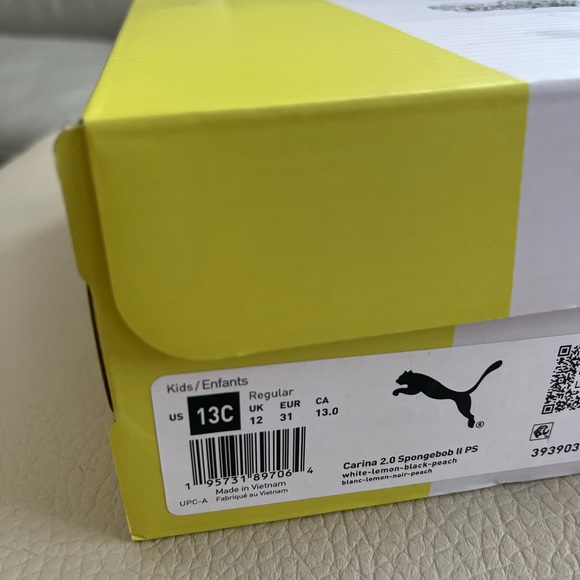NWB - Puma x SpongeBob Kids’ Sneakers - Carina 2.0 - Kids’ US Size 13C, 3C - Picture 10 of 11